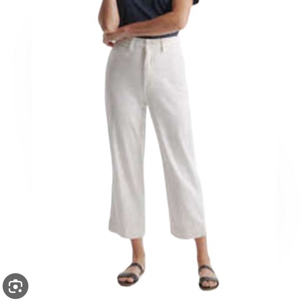 Quince | Organic Stretch Cotton Twill Wide Leg Crop Pants | EUC | Size 30